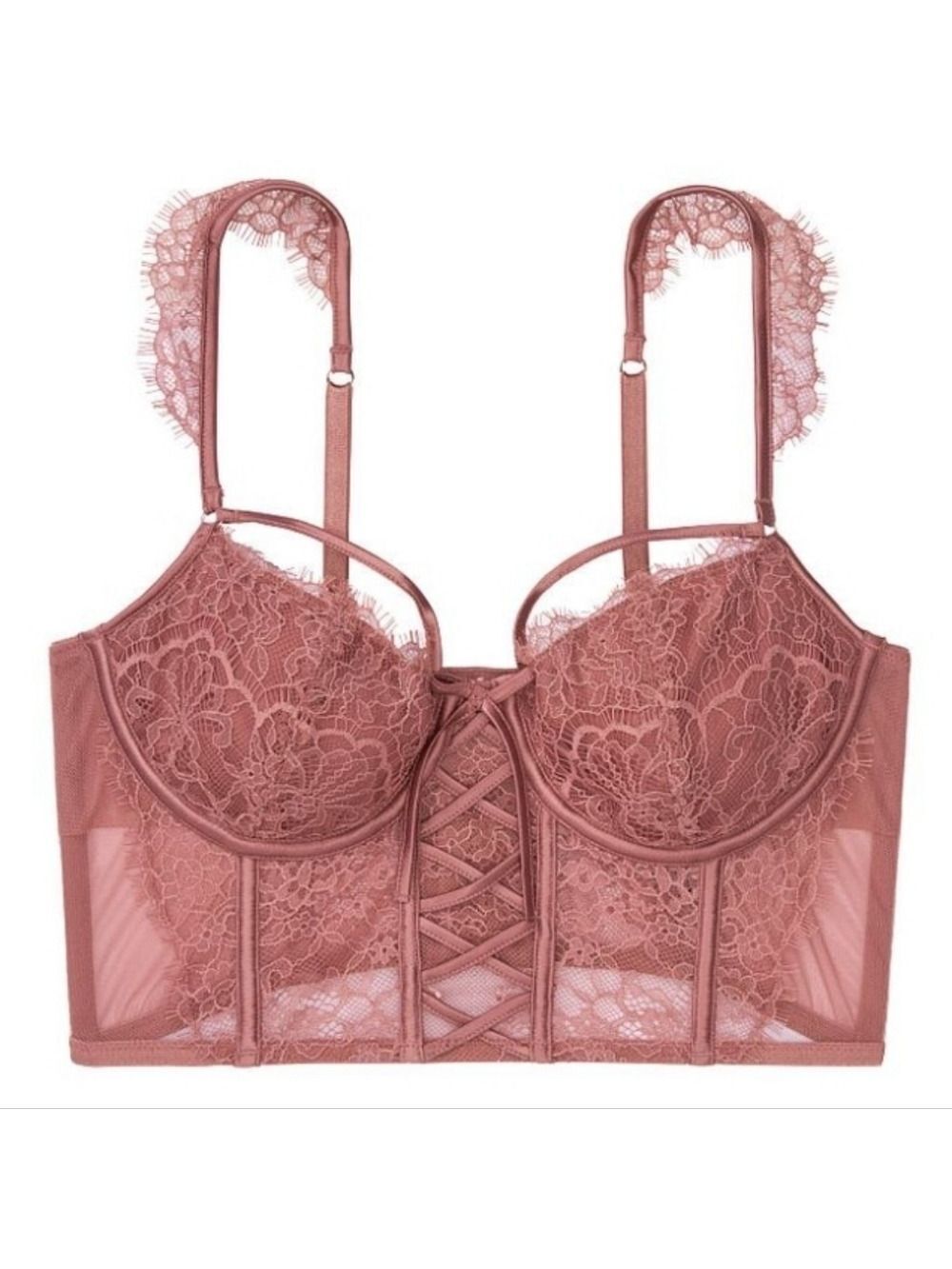 Victoria's Secret Dream Angels Wicked Lace Balconette Bra Rose
